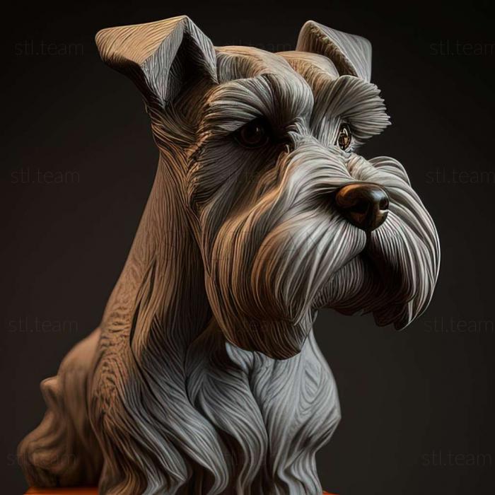 3D model Zwergschnauzer dog (STL)